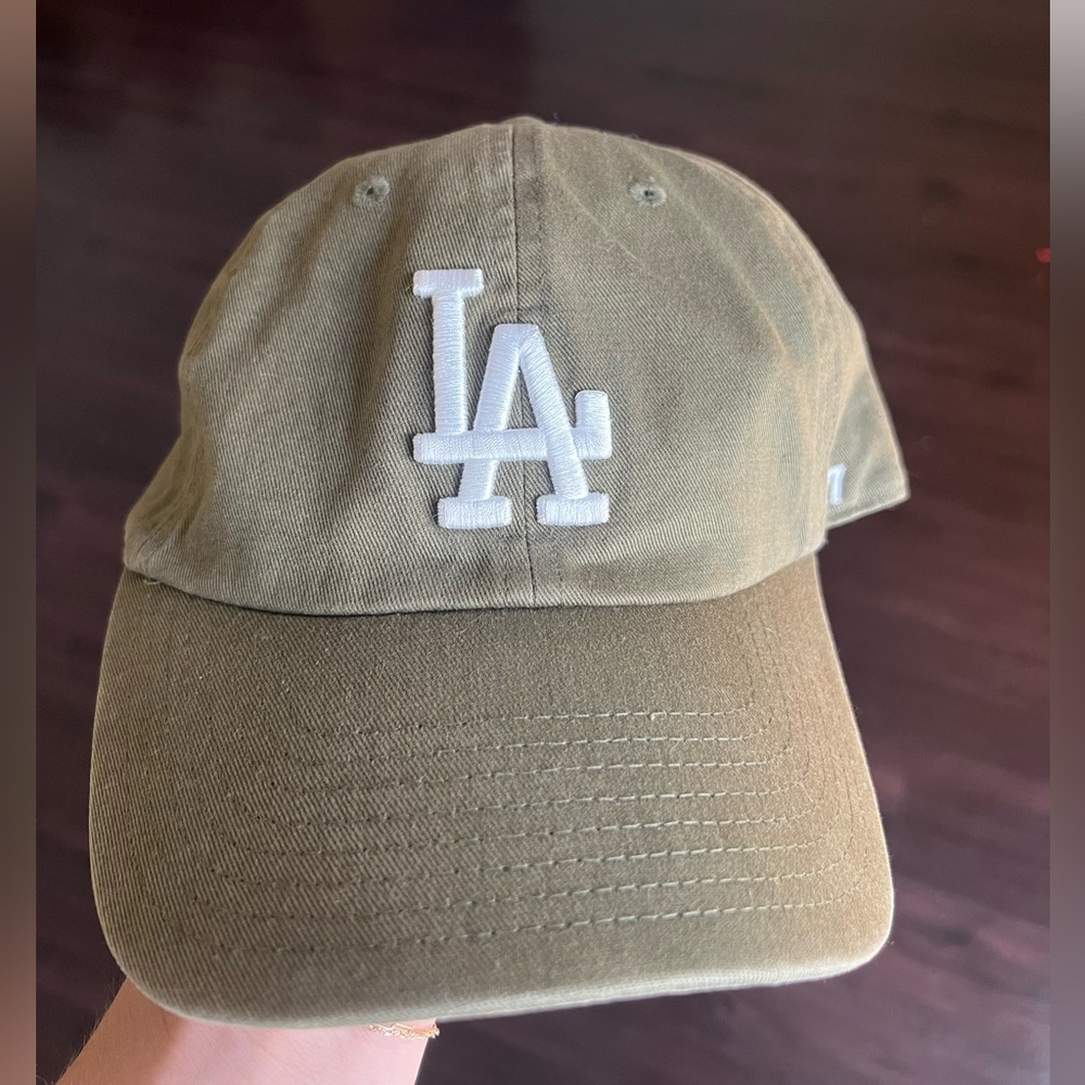 LOS ANGELES DODGERS KELLY GREEN 47 BRAND CLEAN UP DAD HAT